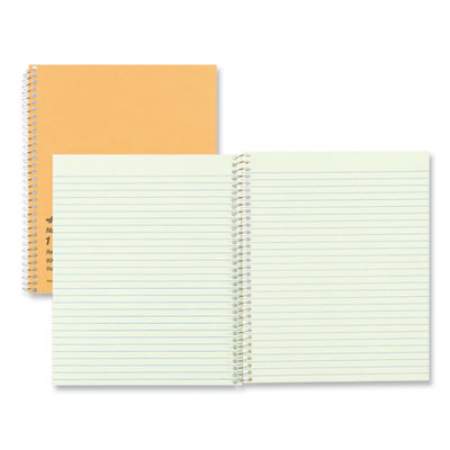 National Single-Subject Wirebound Notebooks, 1 Subject, Narrow Rule, Brown Cover, 8.25 x 6.88, 80 Eye-Ease Green Sheets (33004)