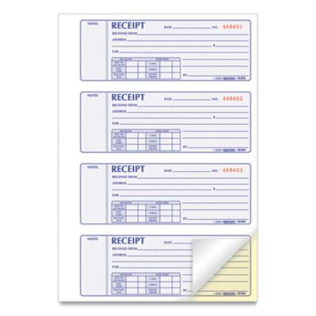 Rediform Money Receipt Book, Two-Part Carbonless, 7 x 2.75, 4/Page, 200 Forms (8L806)