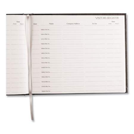 National Hardcover Visitor Register Book, Black Cover, 9.78 x 8.5 Sheets, 128 Sheets/Book (57802)