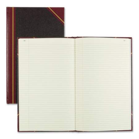 National Texthide Eye-Ease Record Book, Black/Burgundy/Gold Cover, 14.25 x 8.75 Sheets, 300 Sheets/Book (57131)