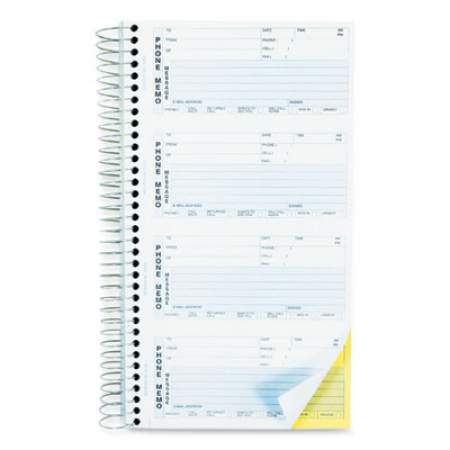 Rediform Self-Stick Telephone Message Book, Two-Part Carbonless, 5.5 x 2.75, 4/Page, 400 Forms (50750)