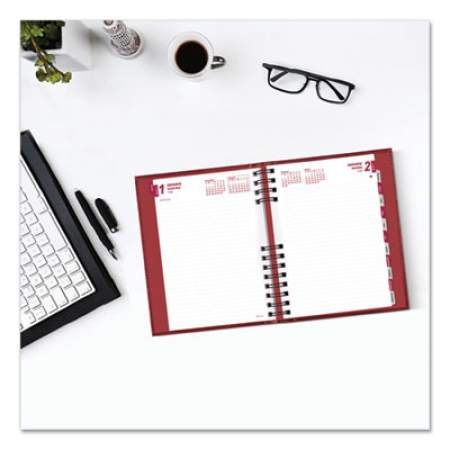 Brownline CoilPro Ruled Daily Planner, 8.25 x 5.75, Red Cover, 12-Month (Jan to Dec): 2022 (CB389CRED)