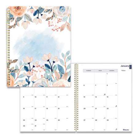 Blueline Monthly 14-Month Planner, Spring Floral Watercolor Artwork, 11 x 8.5, Multicolor Cover, 14-Month (Dec to Jan): 2021 to 2023 (C701PG02)