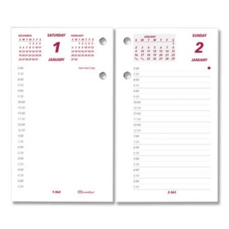 Brownline Daily Calendar Pad Refill, 6 x 3.5, White/Burgundy/Gray Sheets, 2022 (C2R)