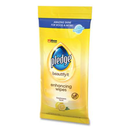 Pledge Lemon Scent Wet Wipes, Cloth, 7 x 10, White, 24/Pack (319250PK)