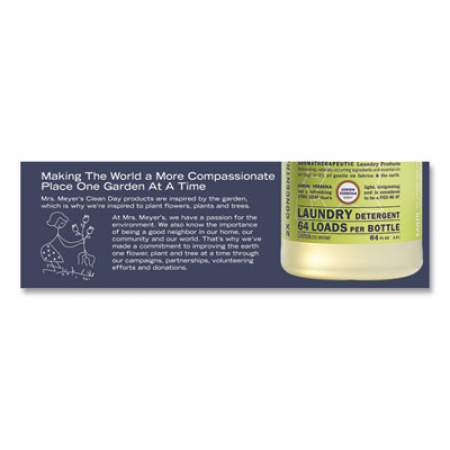 Mrs. Meyer's Liquid Laundry Detergent, Lemon Verbena Scent, 64 oz Bottle, 6/Carton (651369)
