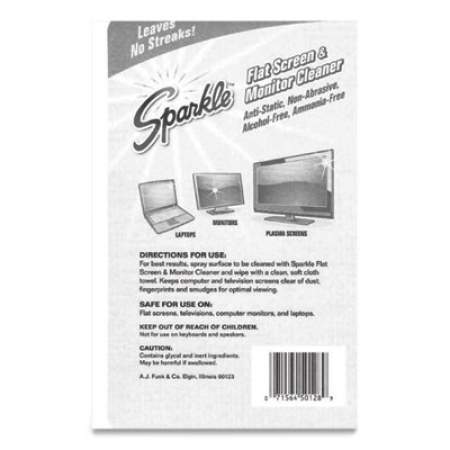 Sparkle Flat Screen and Monitor Cleaner, Pleasant Scent, 8 oz Bottle, 2/Pack, 6/Carton (50128CT)