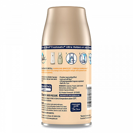 Automatic Air Freshener, Hawaiian Breeze, 6.2 oz Spray Can, 6/Carton (375368)