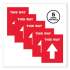 Avery Social Distancing Floor Decals, 8.5 x 11, This Way, Red Face, White Graphics, 5/Pack (83091)