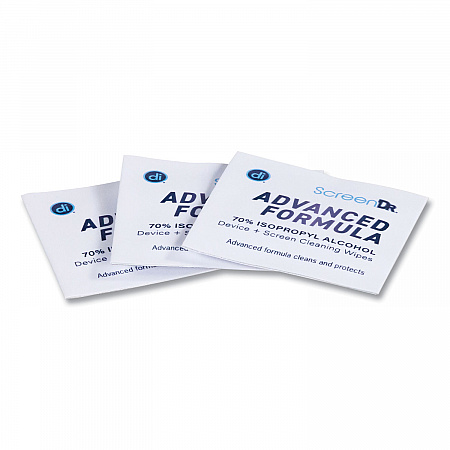 ScreenDr Device and Screen Cleaning Wipes, Includes 60 Individually Wrapped Wipes and 8