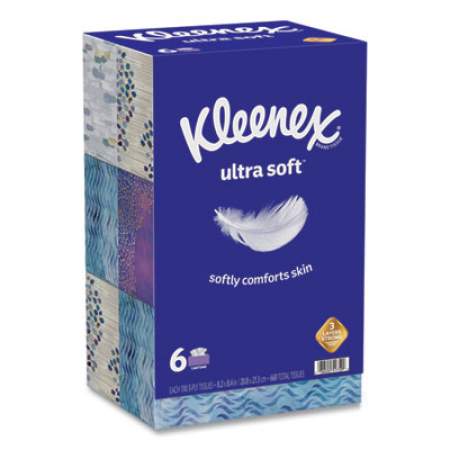 Kleenex Ultra Soft Facial Tissue, 3-Ply, White, 8.2 x 8.4, 110 Sheets/Box, 6 Boxes/Pack (51759)