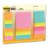 Post-it Notes Super Sticky Pads in Miami Colors, 2 x 2; 3 x 3; 4 x 4, Lined, 45-Sheet,15 Pads/Pack (442315SSMIA)