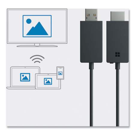 Microsoft Wireless Display Adapter v2, HDMI; USB, 23 ft Range, Black (P3Q00001)