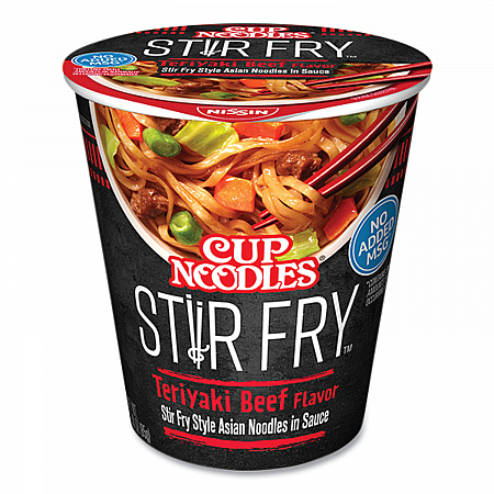 Cup Noodles Stir Fry, Teriyaki Beef, 3 oz Cup, 6/Carton (NIS42401)