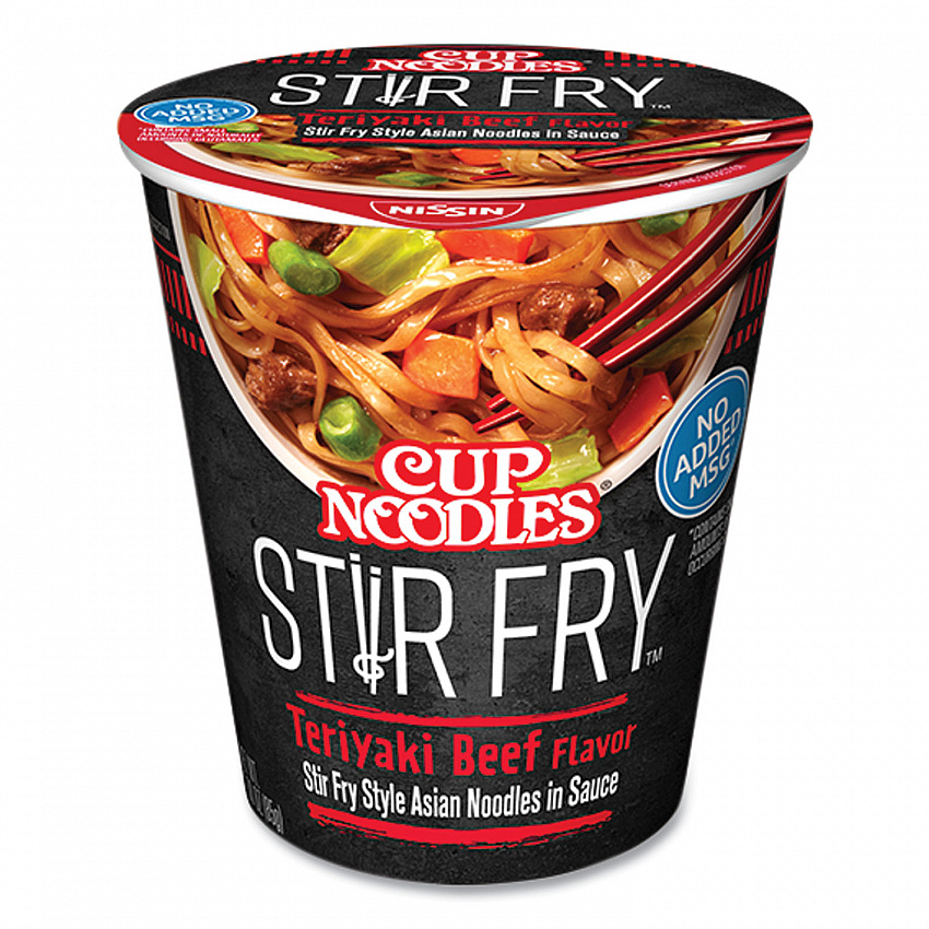 Cup Noodles Stir Fry, Teriyaki Beef, 3 oz Cup, 6/Carton (NIS42401)