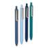 Poppin Luxe Gel Pen, Retractable, Fine 0.7 mm, Blue Ink, Assorted Barrel Colors, 4/Pack (105390)