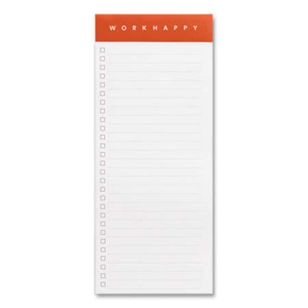 Poppin Work Happy Magnetic List Pads, List-Management Format, Assorted Headband Colors, 50 White 3.5 x 8.25 Sheets, 3/Pack (107462)