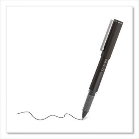 TRU RED Roller Ball Pen, Stick, Fine 0.5 mm, Black Ink, Black Barrel, 3/Pack (57318)