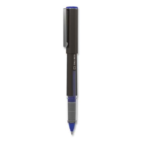 TRU RED Roller Ball Pen, Stick, Fine 0.5 mm, Blue Ink, Black Barrel, 3/Pack (57320)