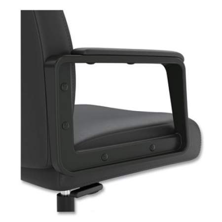 Union & Scale Prestige Bonded Leather Manager Chair, Supports Up to 275 lb, Black Seat/Back, Black Base (59408)