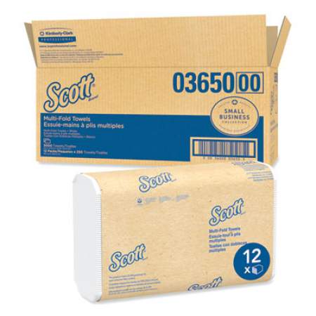 Scott Multi-Fold Towels, Absorbency Pockets, 9 2/5 x 9 1/5, White, 250 Sheets/Pack (03650)