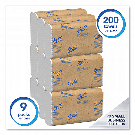 Essential C-Fold Towels for Business, Convenience Pack, 1-Ply, 10.13 x 13.15, White, 200/Pack, 9 Packs/Carton (03623)