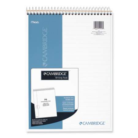 Cambridge Stiff-Back Wire Bound Pad, Wide/Legal Rule, Numbered (1-28 Front, 29-56 Back), Black/Blue Cover, 70 White 8.5 x 11.5 Sheets (59006)