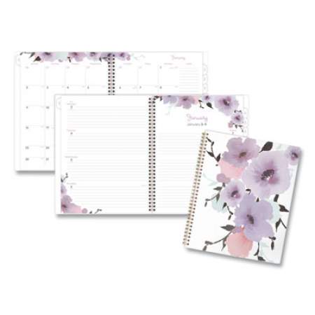 Cambridge Mina Weekly/Monthly Planner, Main Floral Artwork, 11 x 8.5, White/Violet/Peach Cover, 12-Month (Jan to Dec): 2022 (1134905)