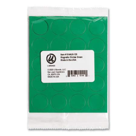 U Brands Heavy-Duty Board Magnets, Circles, Green, 0.75", 24/Pack (FM1602)