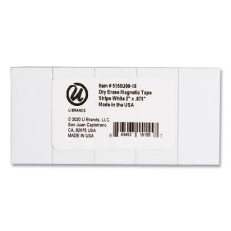 U Brands Dry Erase Magnetic Tape Strips, 2" x 0.88", White, 25/Pack (FM2418)