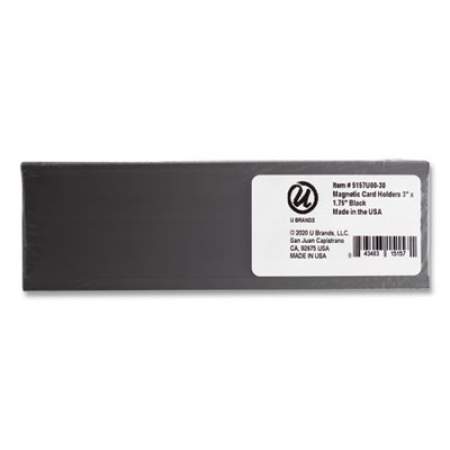 U Brands Magnetic Card Holders, 3 x 1.75, Black, 10/Pack (FM2630)