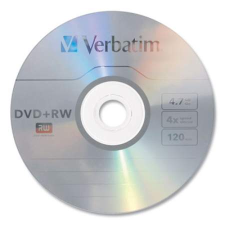 Verbatim DVD+RW Rewritable Disc, 4.7 GB, 4x, Slim Jewel Case, Silver, 10/Pack (94839)