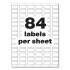 Avery PermaTrack Tamper-Evident Asset Tag Labels, Laser Printers, 0.5 x 1, White, 84/Sheet, 8 Sheets/Pack (60534)