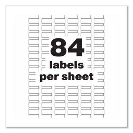 Avery PermaTrack Destructible Asset Tag Labels, Laser Printers, 0.5 x 1, White, 84/Sheet, 8 Sheets/Pack (60535)