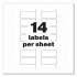 Avery PermaTrack Destructible Asset Tag Labels, Laser Printers, 1.25 x 2.75, White, 14/Sheet, 8 Sheets/Pack (60537)