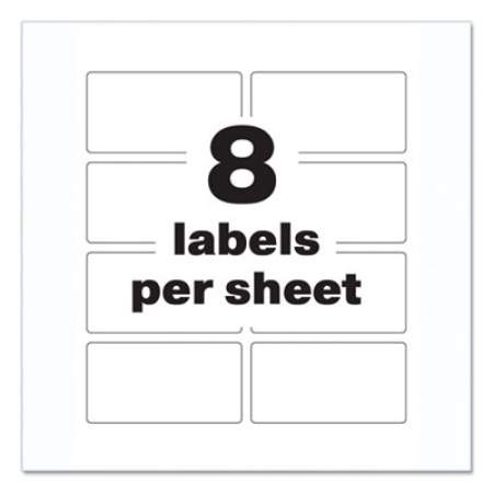 Avery PermaTrack Tamper-Evident Asset Tag Labels, Laser Printers, 2 x 3.75, White, 8/Sheet, 8 Sheets/Pack (60538)