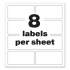 Avery PermaTrack Destructible Asset Tag Labels, Laser Printers, 2 x 3.75, White, 8/Sheet, 8 Sheets/Pack (60539)