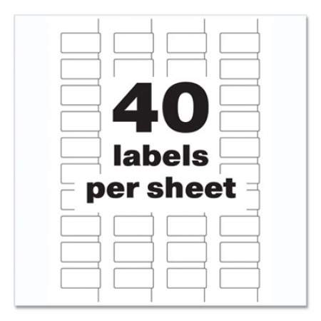 Avery PermaTrack Durable White Asset Tag Labels, Laser Printers, 0.75 x 1.5, White, 40/Sheet, 8 Sheets/Pack (61525)