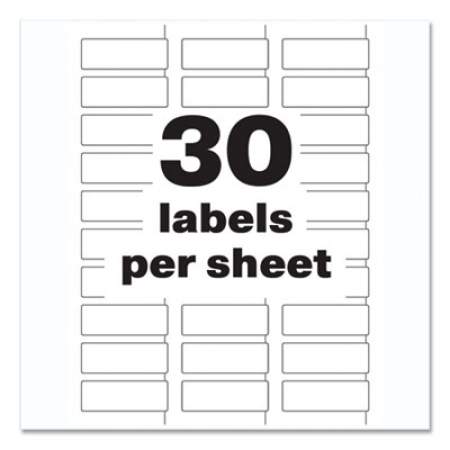 Avery PermaTrack Durable White Asset Tag Labels, Laser Printers, 0.75 x 2, White, 30/Sheet, 8 Sheets/Pack (61526)