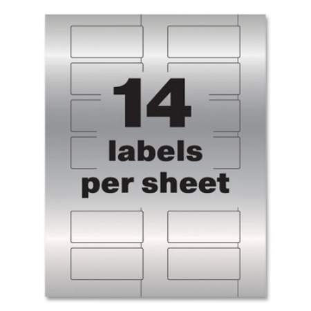 Avery PermaTrack Metallic Asset Tag Labels, Laser Printers, 1.25 x 2.75, Silver, 14/Sheet, 8 Sheets/Pack (61528)