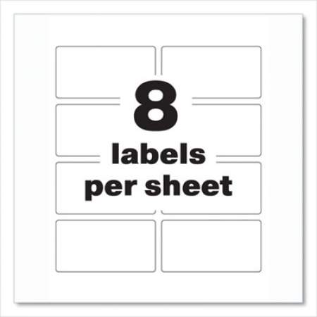Avery PermaTrack Durable White Asset Tag Labels, Laser Printers, 2 x 3.75, White, 8/Sheet, 8 Sheets/Pack (61530)