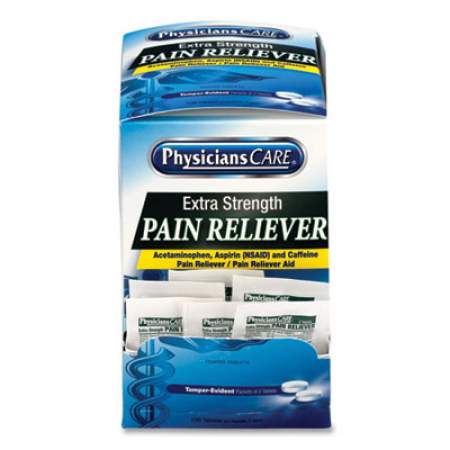 PhysiciansCare Extra-Strength Pain Reliever, Two-Pack, 50 Packs/Box (90316)