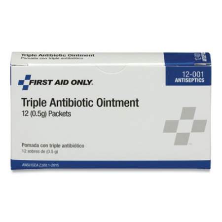 PhysiciansCare by First Aid Only First Aid Kit Refill Triple Antibiotic Ointment, Packet, 12/Box (12001)