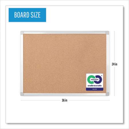 MasterVision Earth Cork Board, 24 x 36, Aluminum Frame (CA031790)