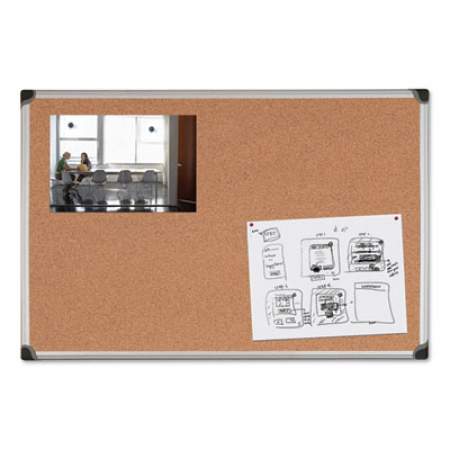 MasterVision Value Cork Bulletin Board with Aluminum Frame, 48 x 96, Natural (CA211170)