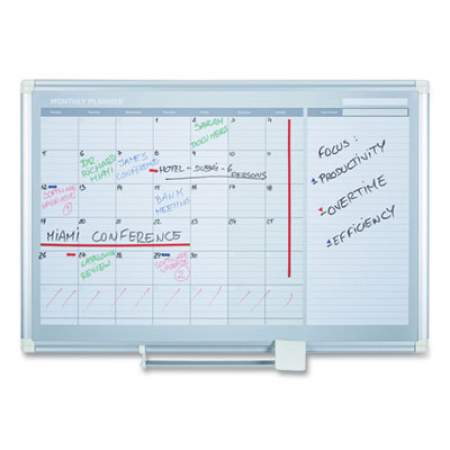 MasterVision Monthly Planner, 36x24, Silver Frame (GA0397830)