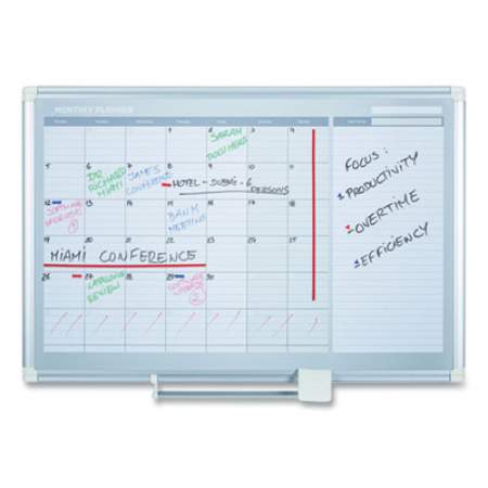 MasterVision Monthly Planner, 48x36, Silver Frame (GA0597830)