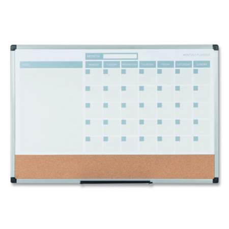 MasterVision 3-in-1 Calendar Planner Dry Erase Board, 24 x 18, Aluminum Frame (MB3507186)