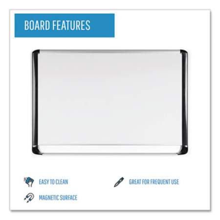 MasterVision Lacquered steel magnetic dry erase board, 24 x 36, Silver/Black (MVI030201)
