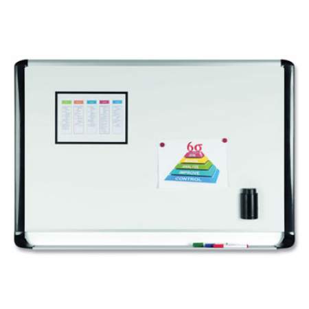 MasterVision Lacquered steel magnetic dry erase board, 36 x 48, Silver/Black (MVI050201)